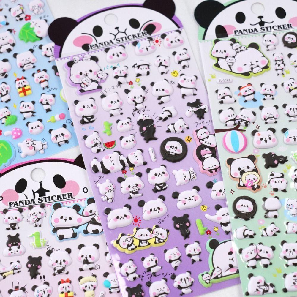 Mxbeauty Stiker Gelembung Panda, Stiker Panda Beruang Strawberry, Stiker Graffiti Tahan Air Stiker Kawaii Goo Card Lucu Untuk Skateboard Koper Bagasi Dekorasi