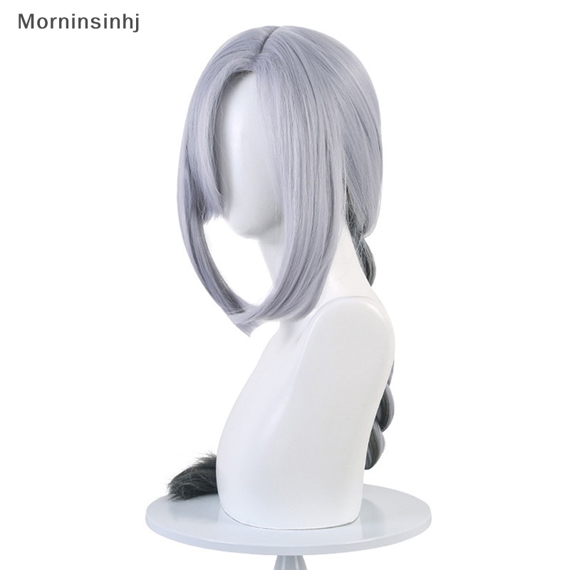 Mornin Game Genshin Impact Shenhe Cosplay Wig Warna Biru Putih Kepang Panjang Rambut 80cm id