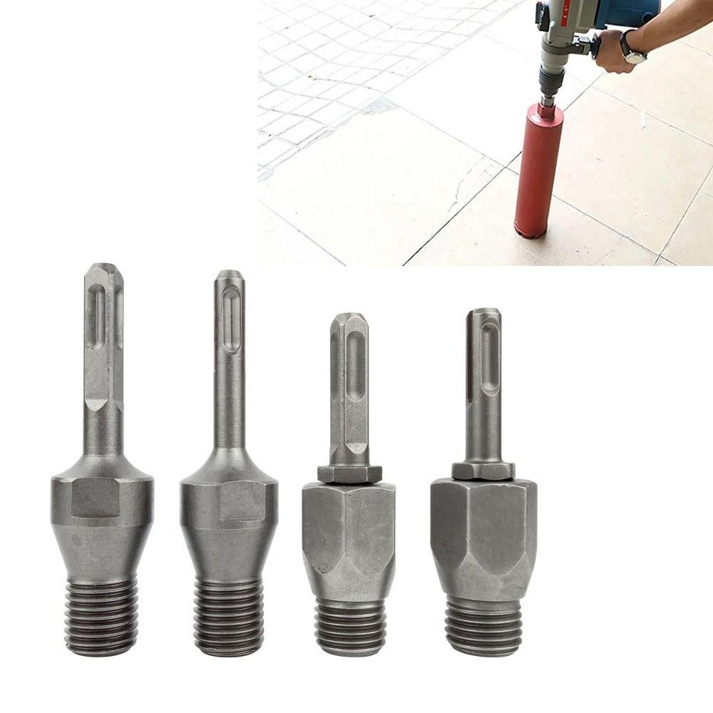 [Elegan] Adaptor Palu Listrik, Arbor Connecting Rod, Rhinestone SDS Plus Shank Hole Saw Bulat/Square Handle Core Drill Bits Untuk Untuk Palu Listrik