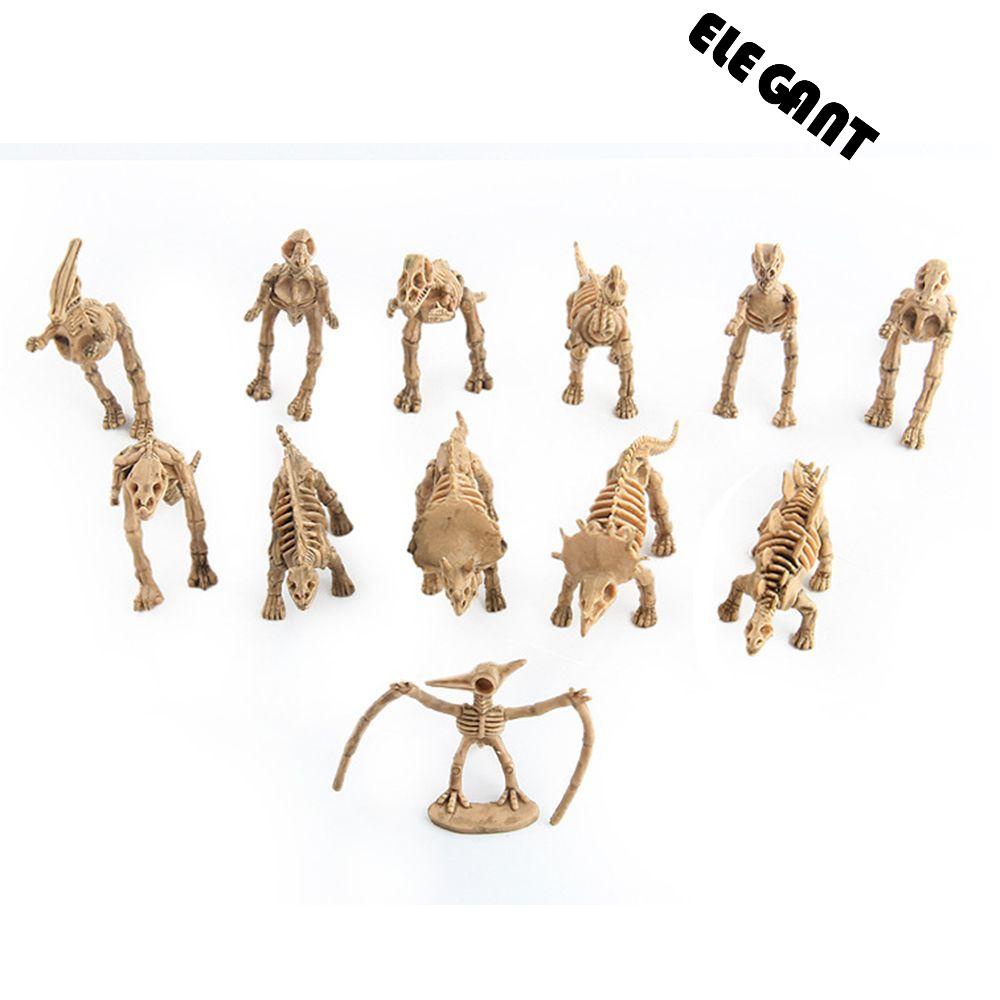 【 ELEGANT 】 Patung Set Model Dekorasi Rumah Aksi Kreatif Lucu Dinosaurus Skeleton