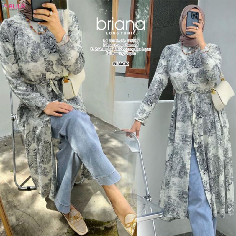 BRIANA LONG TUNIC ORI ALILA | Ld110 Rayon Diamond