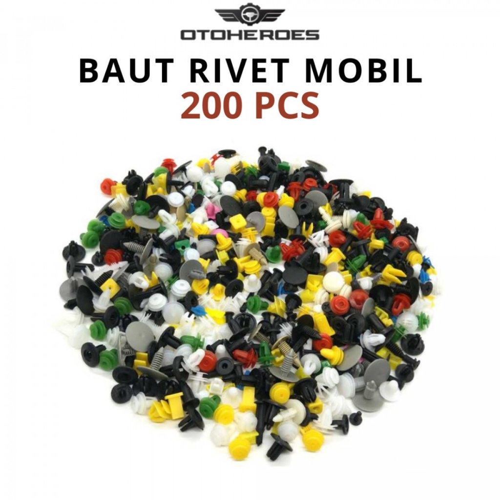 OTOHEROES Baut Rivet Mobil Motor Universal 200 PCS