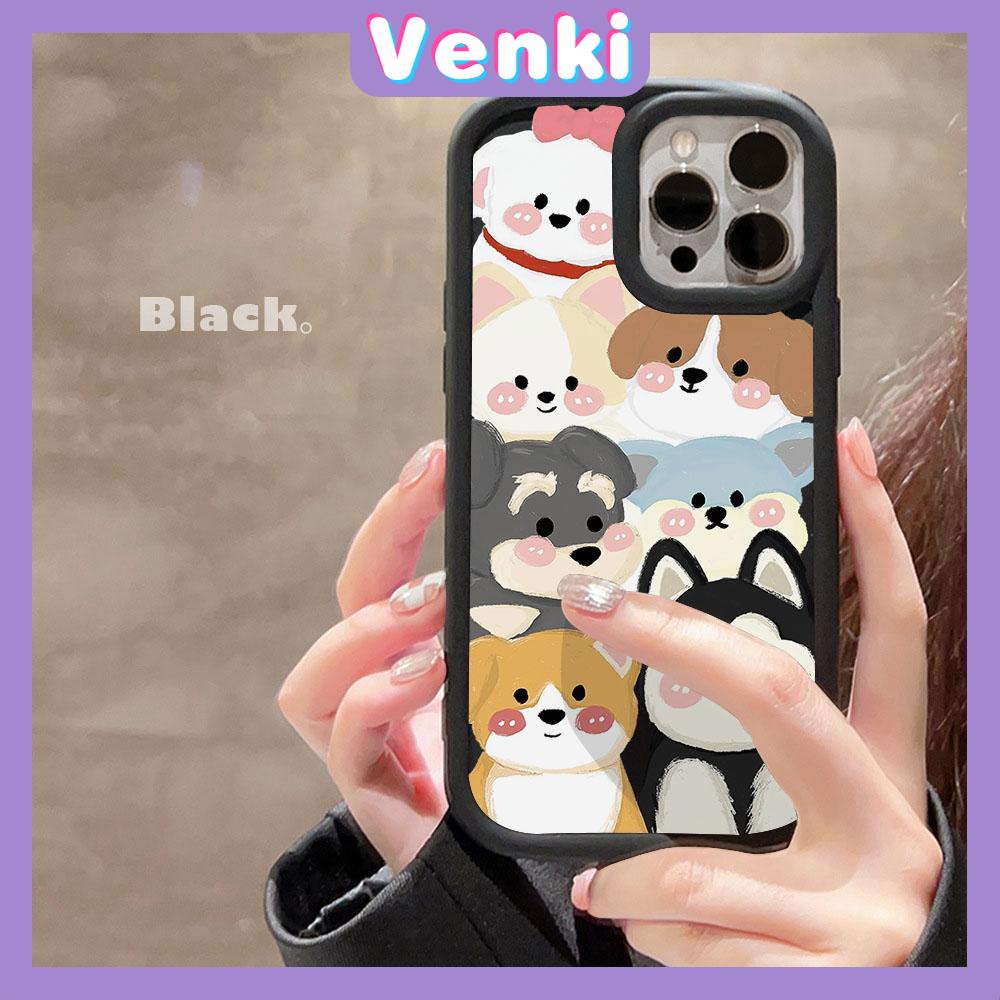 VENKI - Untuk iPhone 11 iPhone Case Matte Blister Soft Case Hitam Beige Shockproof Perlindungan Kamera Hewan Lucu Kompatibel dengan iPhone14 13 Pro max 12 Pro Max xr xs max 7Plus 8Plus