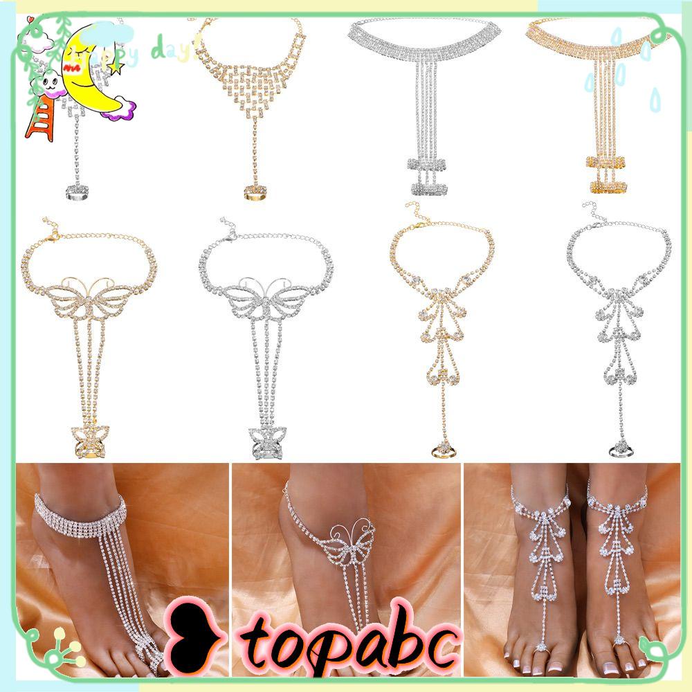 TOP Gelang Kaki Sandal Pengantin Perhiasan Kristal