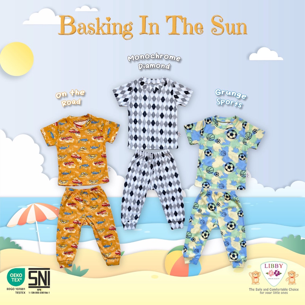 Libby - Basking In The Sun | Setelan Baju Pendek + Cln Pjg Cotton | Boy
