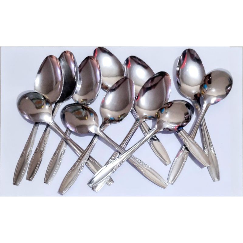 SENDOK STAINLESS TEBAL/ SENDOK MAKAN POLOS 1 LUSIN/ SET SENDOK ISI 12 PCS