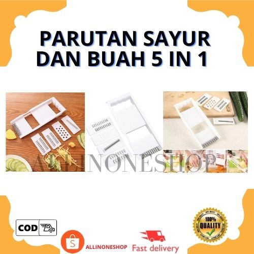 Parutan Buah Dan Sayur 5 in 1 - Parutan Multifungsi 5 in 1