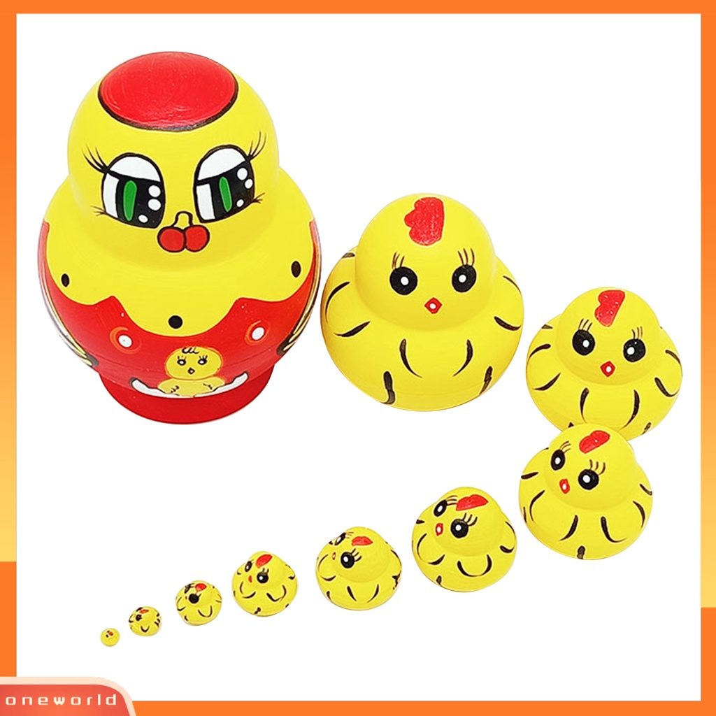 [ONE] 1set Boneka Bersarang Indah Desain Hewan Sepuluh Lapis Kartun Anak Ayam Matrioska Mainan Untuk Anak