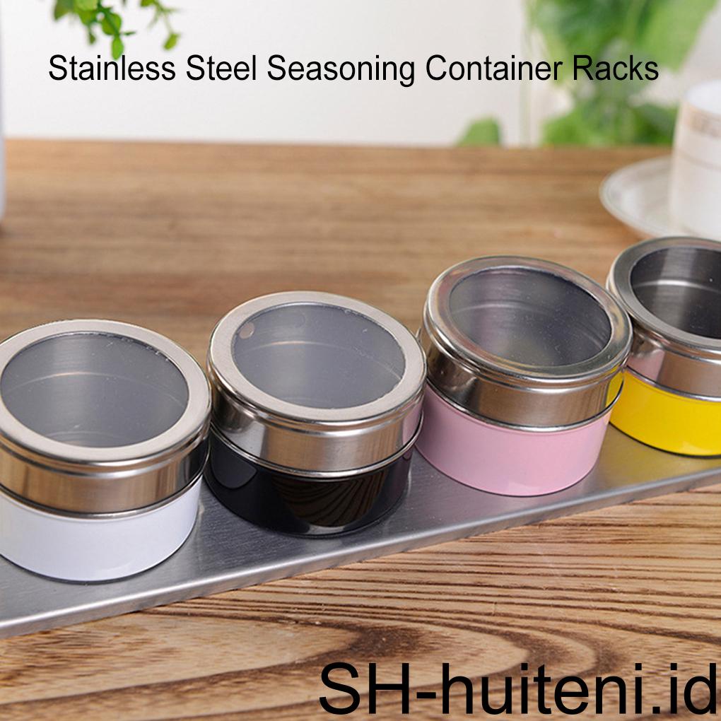 Rak Toples Bumbu Hiasan Stainless Perlengkapan Masak Bumbu Sederhana Tempat Kaleng Tahan Aus Nyaman Botol Saus Berdiri