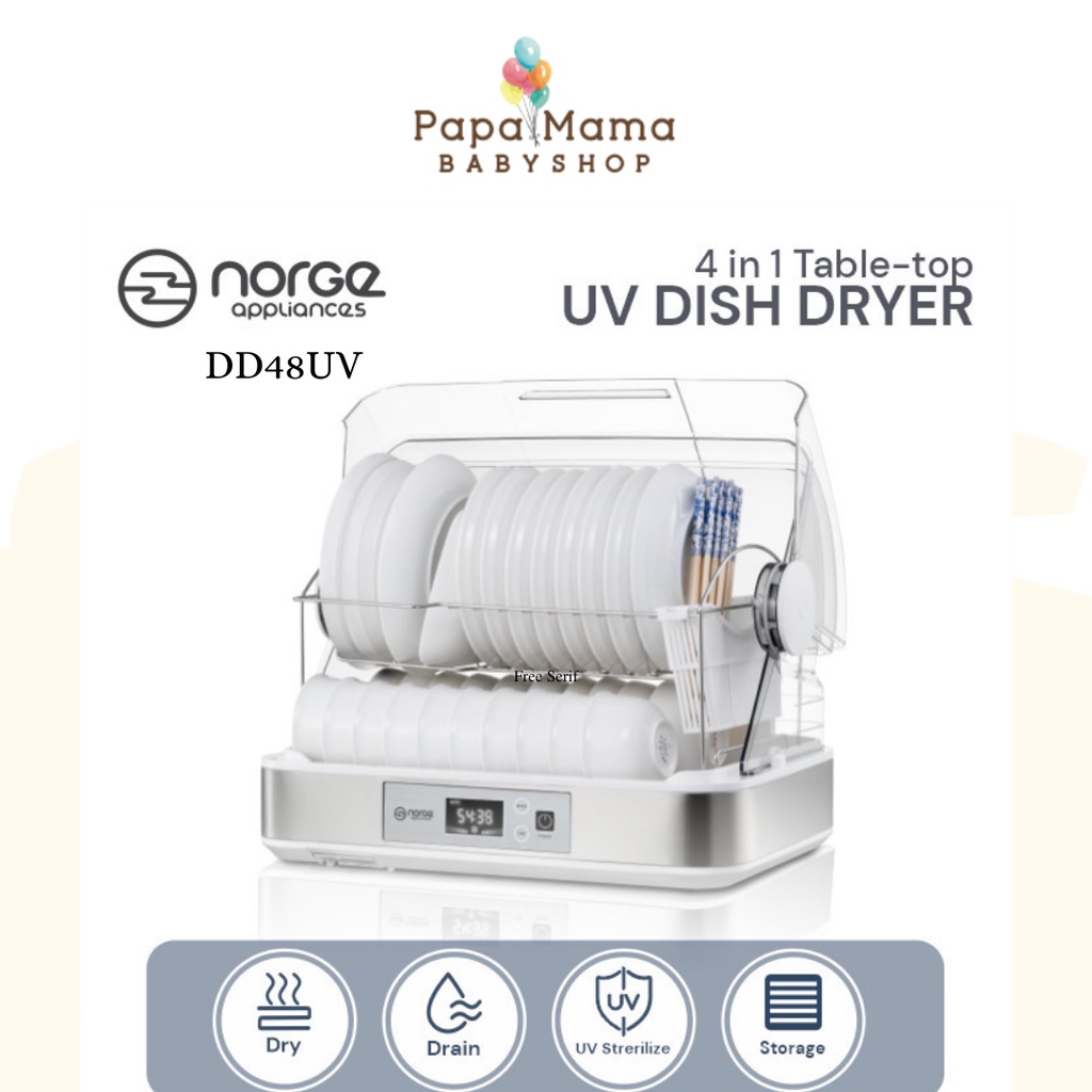 NORGE 4IN1 TABLE TOP UV Dish Dryer 45L 350W