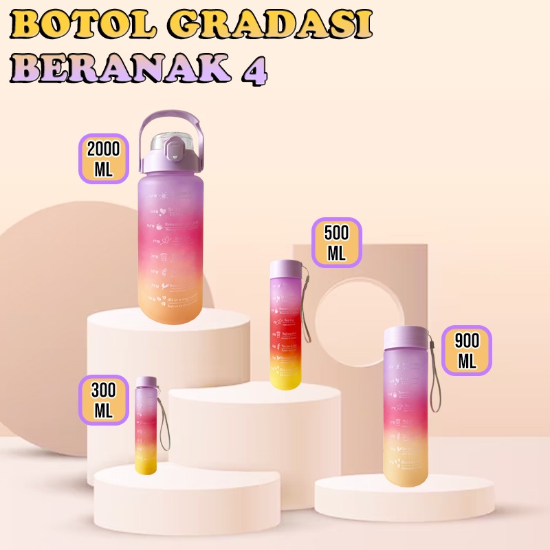 Botol Viral 4in1 Beranak 4 Gradasi 3 Warna 2L+900ml+500ml+300ml