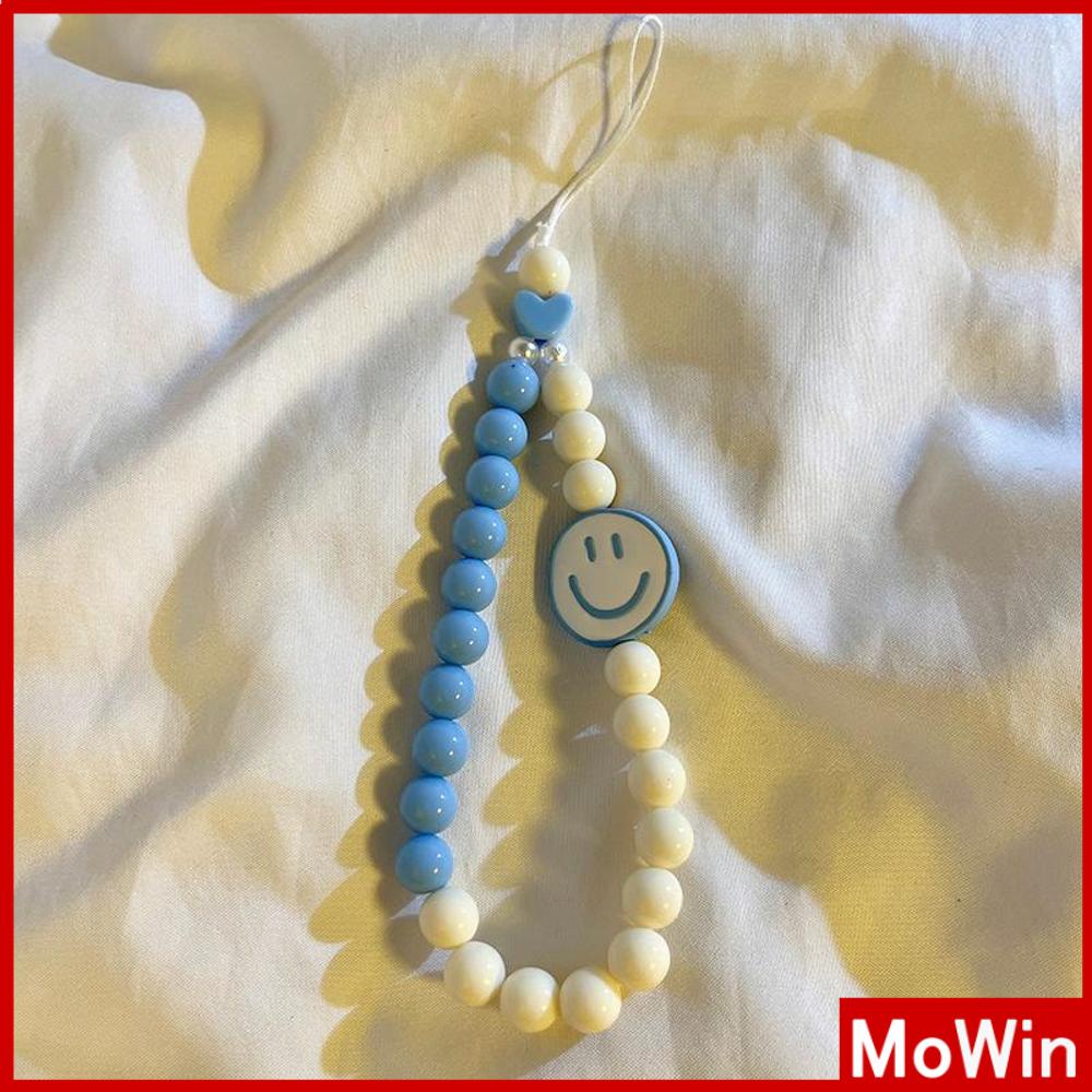Case Ponsel Lanyard Gelang Manik-manik Berwarna-warni Yang Indah Berbagai Macam Gaya Smiley Heart Beads Kompatibel dengan Casing iPhone Berbagai Macam Warna