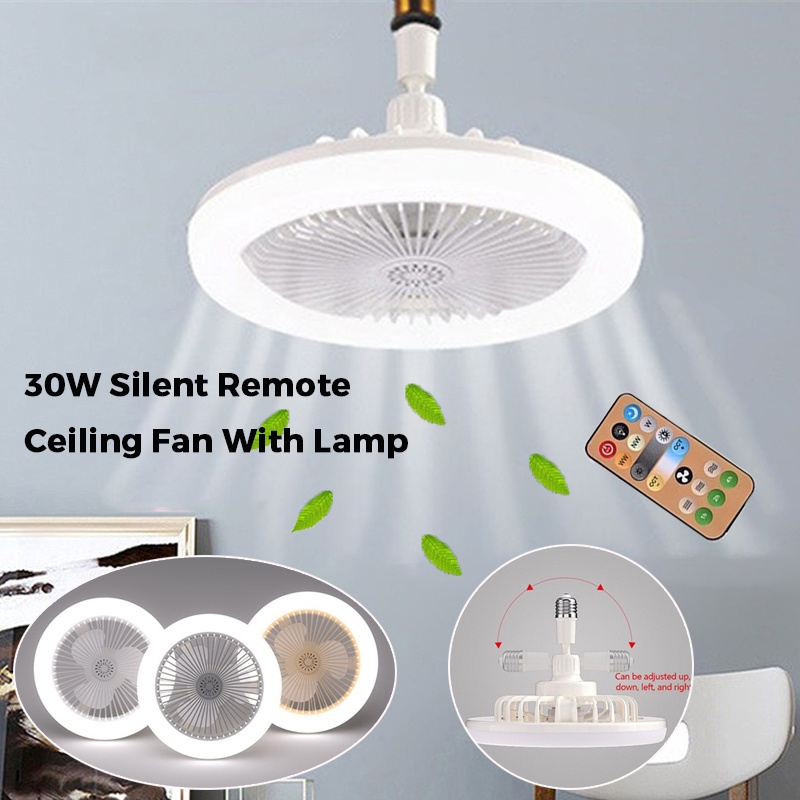 Kipas Angin Plafon 30W Dengan Lampu 2in1 Mini Light Fan Remote Control Fan Light Lamp Silent Cooling Fan Light