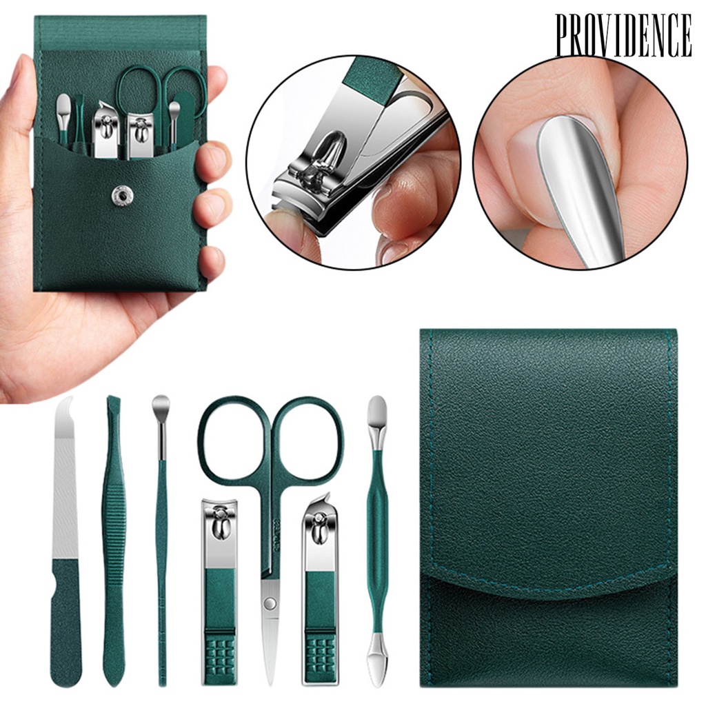 Providence 7 Pcs Gunting Kuku Portable Manicure Nail Nail Nail Trimmer Pemotong Kuku Alis Gunting Pedicure Kit Alat Perawatan Kuku Pribadi