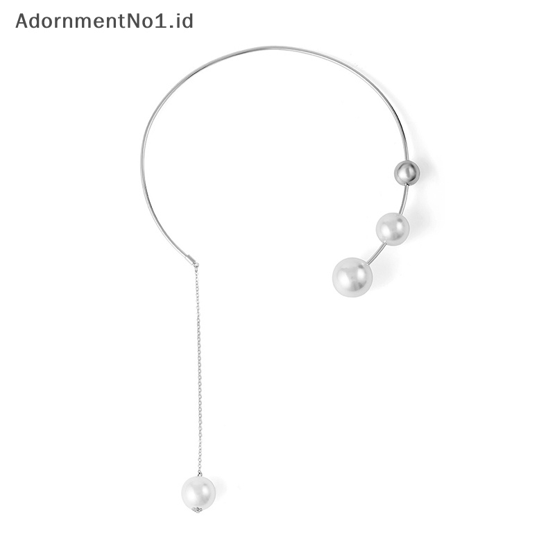 [AdornmentNo1] Elegan pembukaan Adjustable mutiara Choker kalung rantai klavikula Fashion kalung untuk wanita perhiasan pernikahan kerah