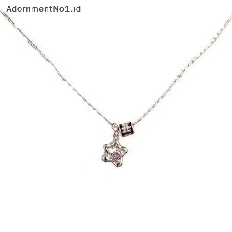 [AdornmentNo1] Kalung bintang pinggang kecil yang lucu Ins gaya rantai liontin keren rantai klavikula warna Sterling Silver sederhana untuk hadiah perhiasan wanita