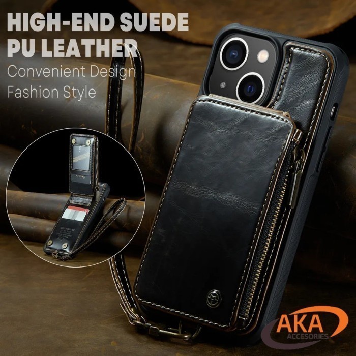 SAMSUNG S22 | ULTRA | S22+ PLUS LUXURY LEATHER CASE WALLET MAGNETIC HAND STRAP - Hitam, S22 ULTRA