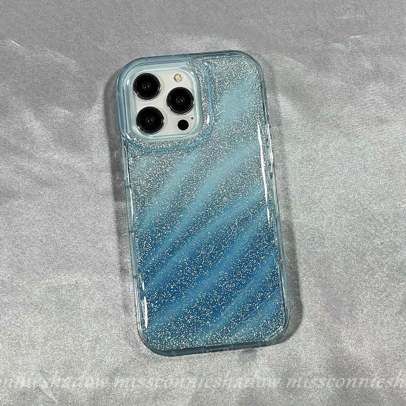 Casing Langit Berbintang Warna Gradasi Fantasi Kompatibel Untuk IPhone XR X14 11 13 12 Pro MAX 7Plus XS Max7 6 6S 8plus SE 2020 Bling Kartu Laser Pola Korgasi Stereo 3D Soft Cover