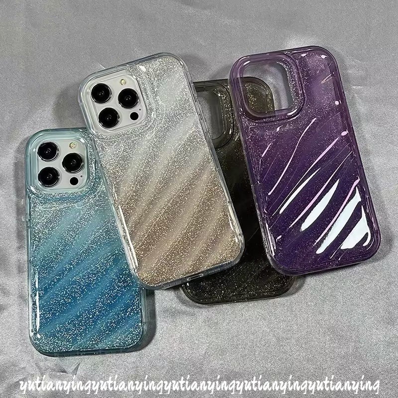 Creative Gradation Laser Card Simple Soft Tpu Case Compatible For IPhone 11 14 12 13 Pro Max 7Plus XR X XS MAX 6 8 6S 7 Plus SE 2020 3D Stereo Corrugation Pattern Solid Color Cover