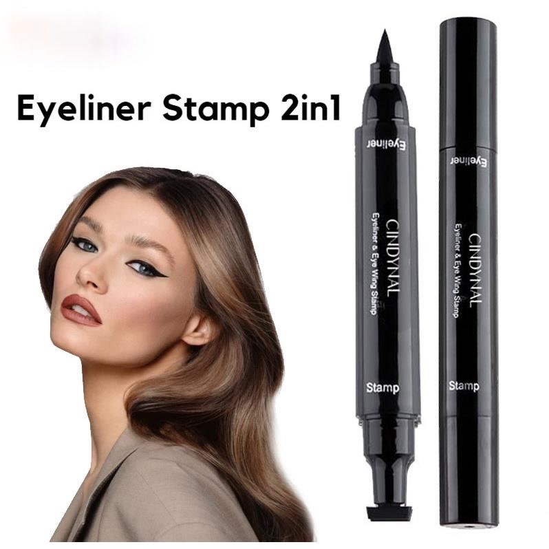 (UMU SUPPLIER) CINDYNAL EYELINER STAMP 2 IN 1 WATERPROOF LIQUID PENSIL WATERPROOF 100% SMALL