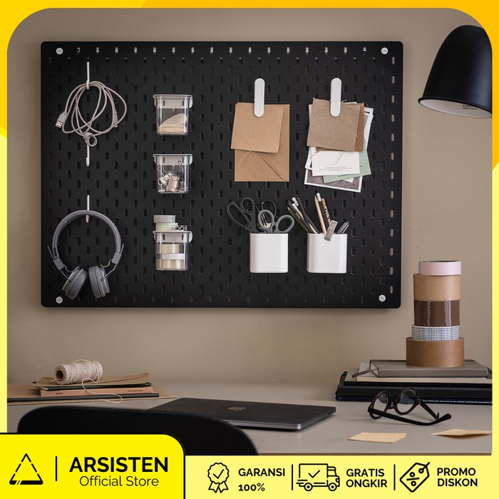 

Papan mading meja papan tempel untuk meja berlubang hitam 76x56 cm