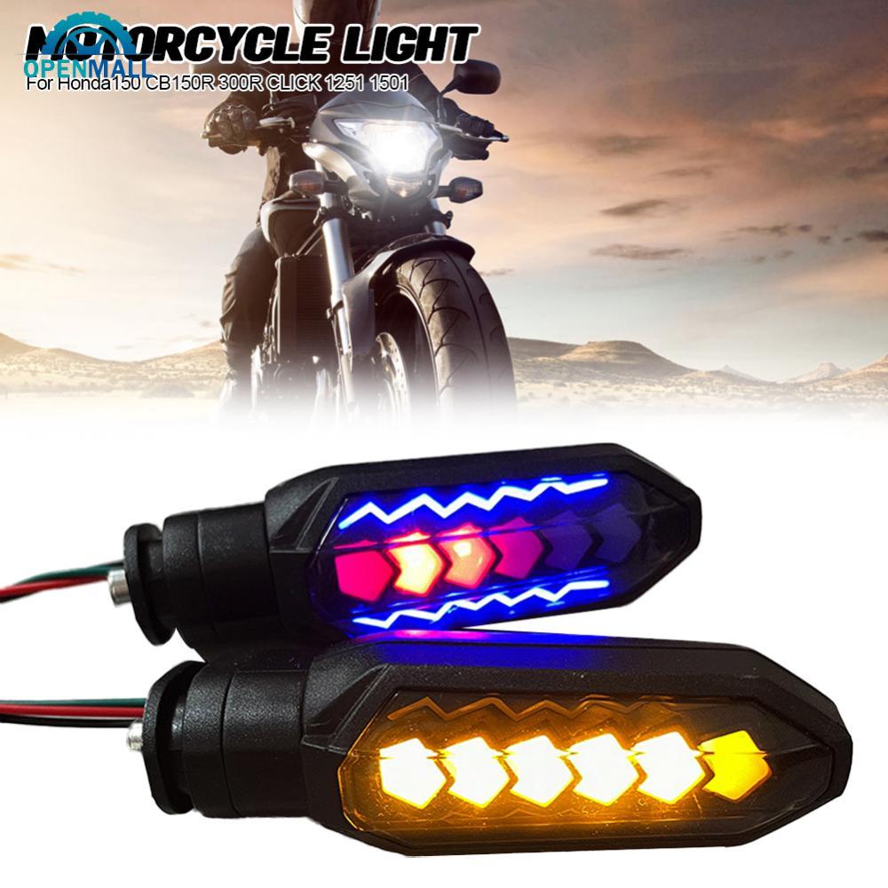 Openmall 1PC Lampu Sein LED Motor Berpayet Amber Mengalir Lampu Indikator LED Aksesoris Untuk Honda150 CB150R 300R Klik1251 1501 F5N8