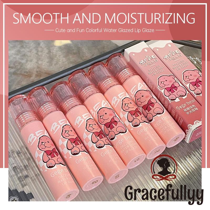 [COD]GEGEBEAR Lip Glaze Jelly Moisturizing Cute Little Bear Lipstik Lip Gloss Tahan Air Tahan Lama-GY