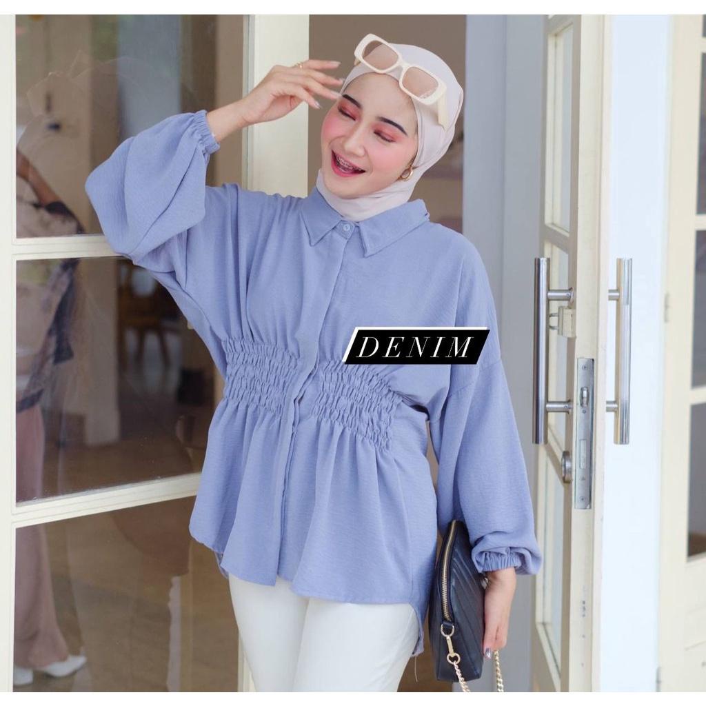 BLOUSE OVERSIZE ZS 777 ATASAN WANITA VINTAGE HIJAB BLUS CEWEK KEMEJA PUTIH LENGAN PANJANG vebby