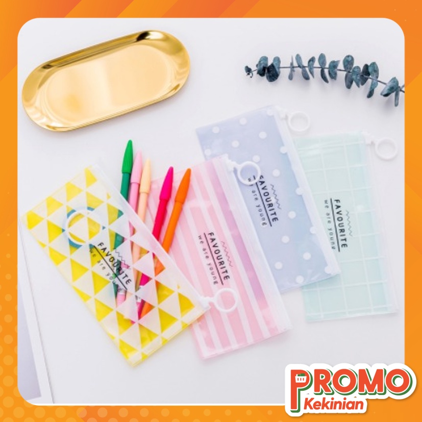 

PROMO KEKINIAN - S656 Tempat Pensil Zipper Transparan / Tempat Kosmetik Zip / Zipper Bag / Pouch Zipper