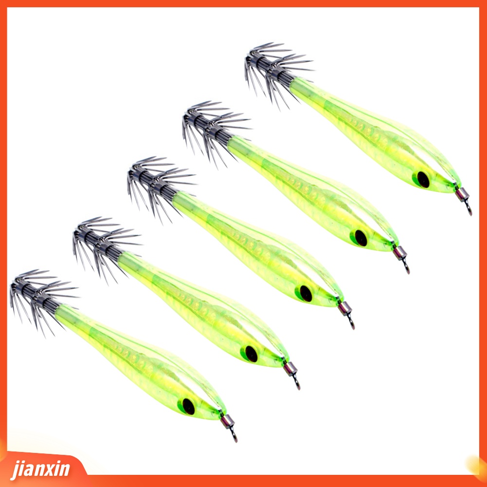 (In Stock) 5 Pcs 10 cm Luminous Squid Hook Cuttlefish Fishing Hard Lure Tackle Jigging Umpan