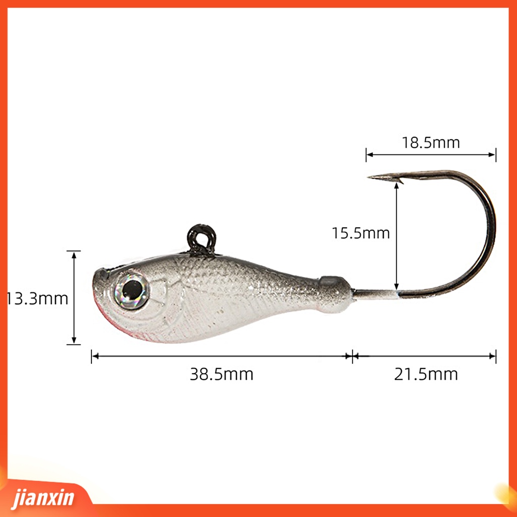 (In Stock) 28g /60mm Kepala Ikan Kait Tajam 3D Fisheyes Anti-impact Rust-proof High Penetration Soft Bait Hook Outdoor Fishing Tackle