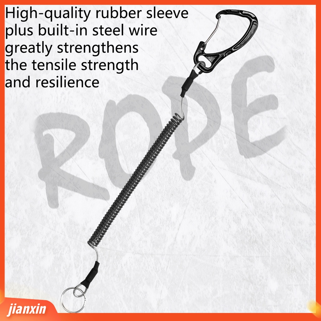(In Stock) Tarik Kawat Dikunci Elastisitas Yang Baik Fleksibel Metal Carabiner Reusable Anti-lost Portable Serbaguna Memancing Missed Rope Fishing Gear