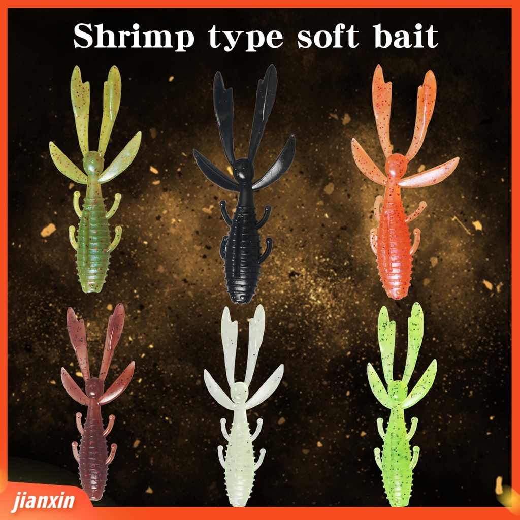 (In Stock) 20Pcs 1.8g 62mm Menarik Umpan Pancing Mudah Digunakan Karet Udang-Tipe Fleksibel Umpan Lembut Untuk Outdoor