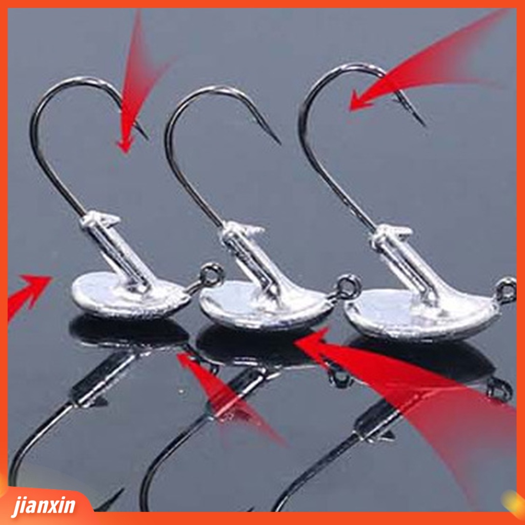 (In Stock) 10Pcs Kait Kepala Memimpin Portabel Anti-Korosi Tajam Kepala Bola Putaran Jigs Fishing Tackles Untuk Air Asin