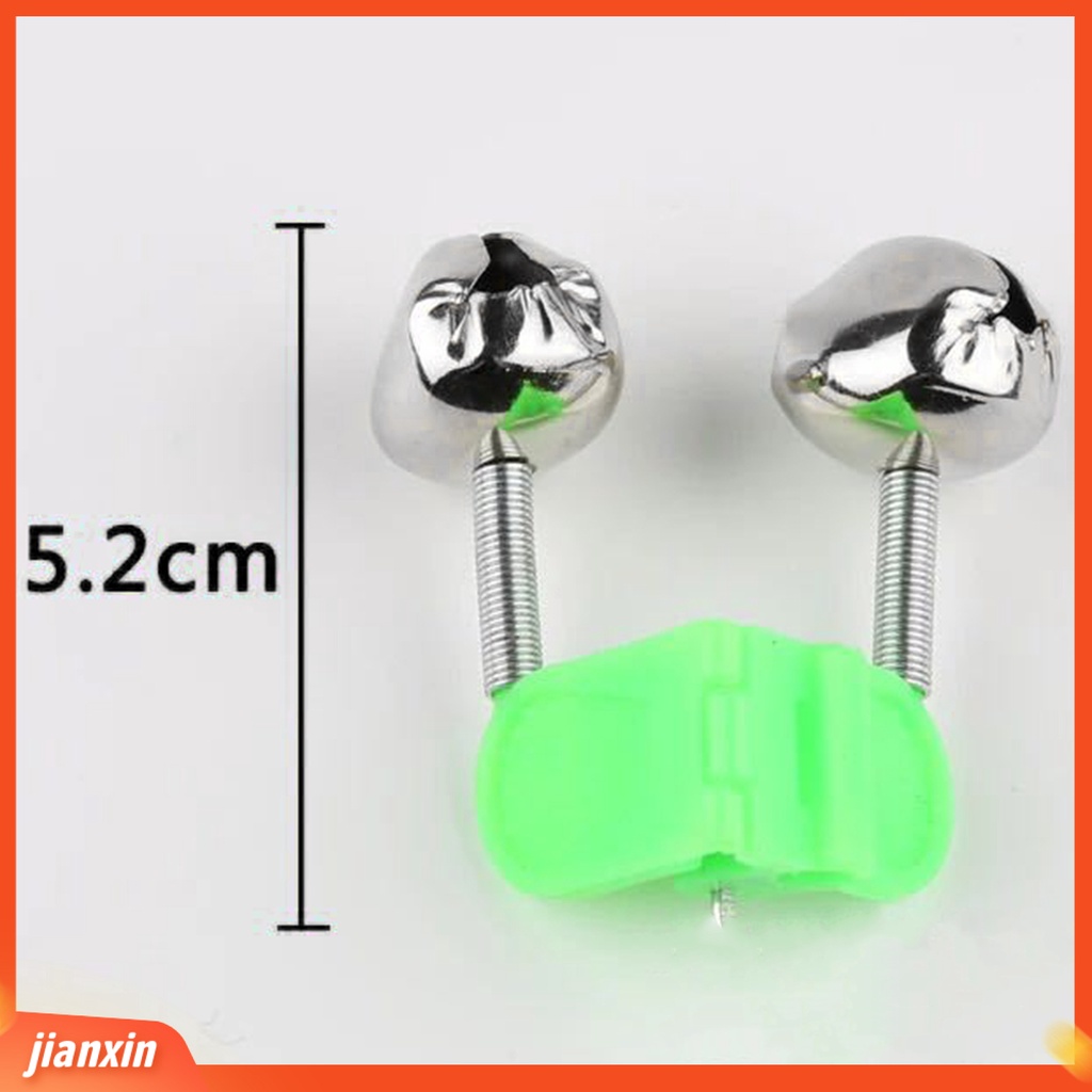 (In Stock) 50Pcs Lonceng Pancing Lonceng Ganda Siaga Stainless Steel Klip Plastik Portable Bell Untuk Angling