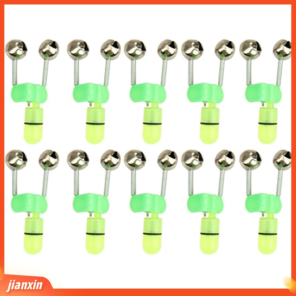 (In Stock) 10Pcs Alarm Umpan Ikan Luminous Waterproof Metal Fishing Rod Bait Alarm Untuk Memancing Malam Hari