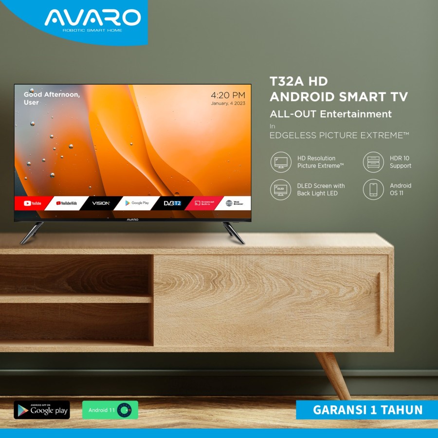 AVARO 32 inch Smart LED TV HD - Android 11 - Android TV