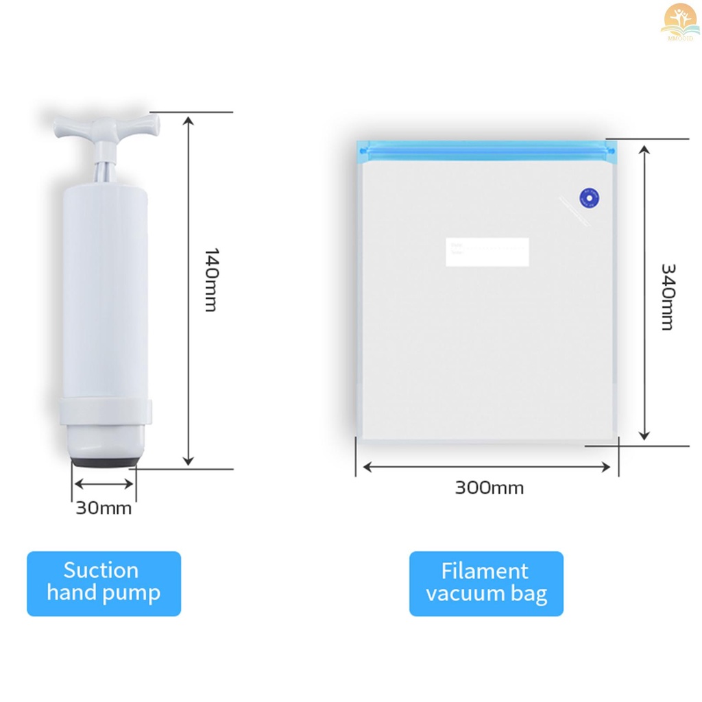 In Stock 3D Printer Filament Compression Storage Bag Vacuum Sealing Dry Bags Untuk PLA ABS Nilon Kayu TPU Menjaga Tahan Kelembaban 5PCS Reusable Dry Pouch Dengan Pompa Angin Manual