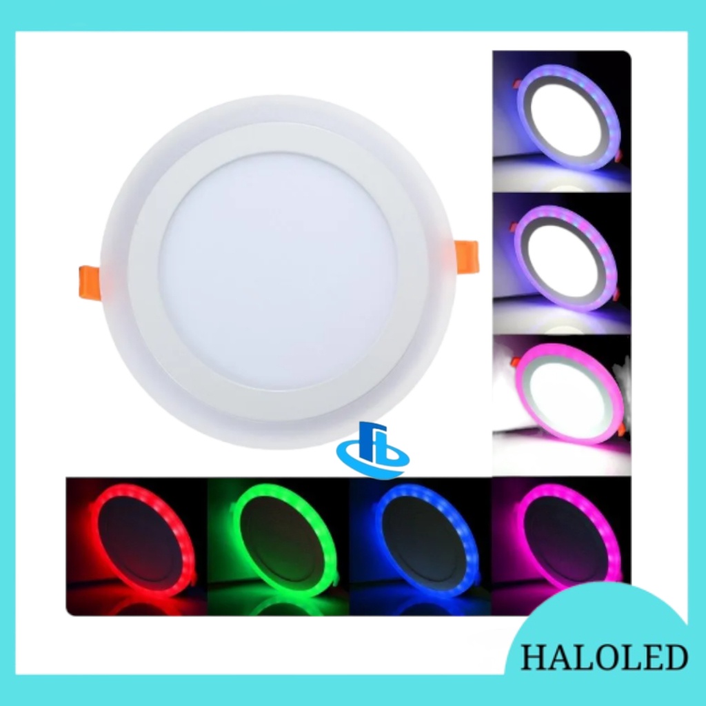 Lampu Panel Lighting LED Warna Ganda 3W 6W Panel Bulat/ Lampu Langit-langit LED AC110V 220V Downligh