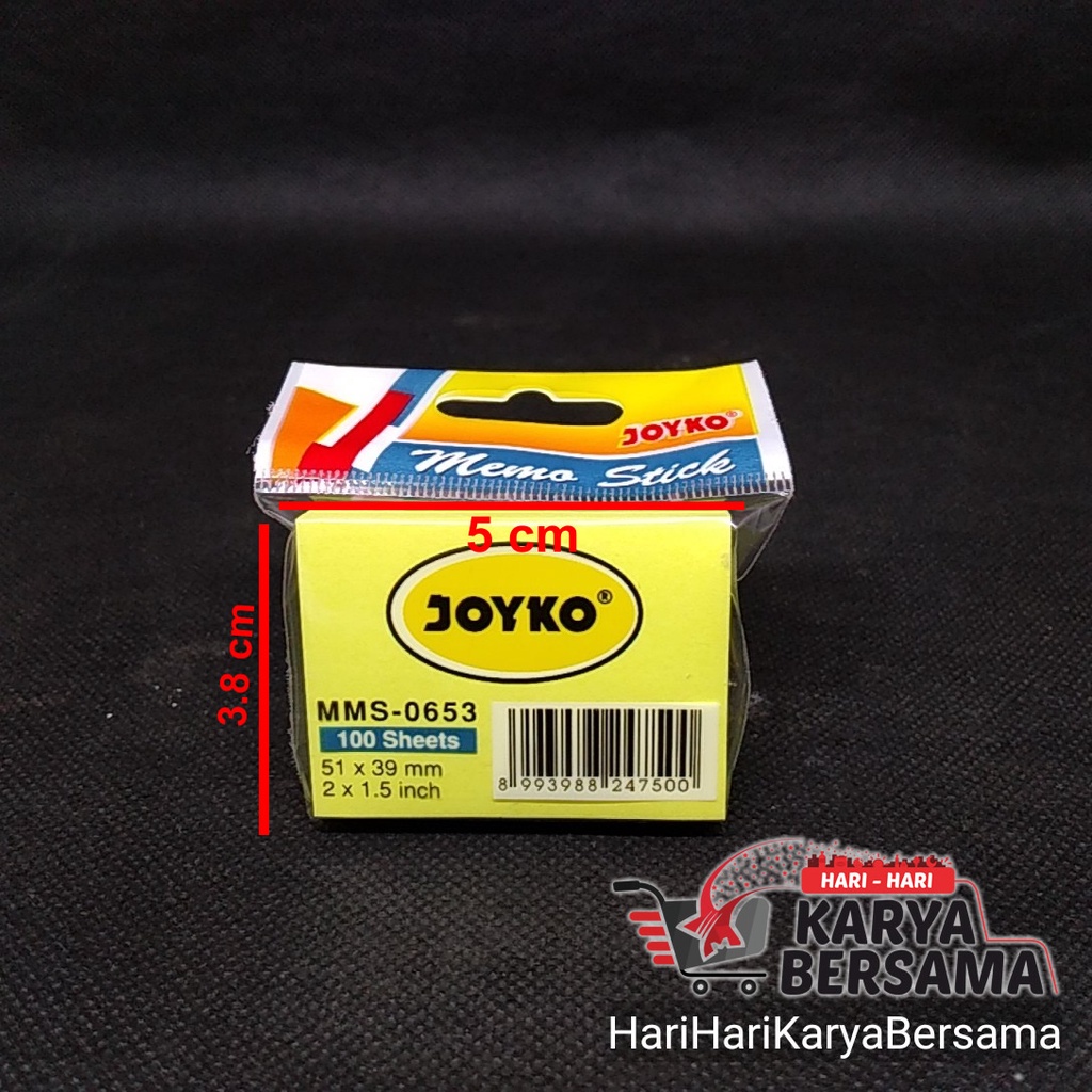 

JOYKO MEMO STICK MMS-0653 MEMO PELEKAT PAPER MATERIAL ISI 100 LEMBAR