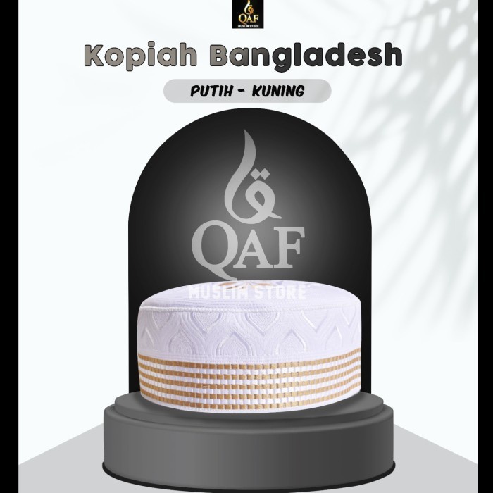 Kopiah Bangladesh - Warna Putih - Kuning