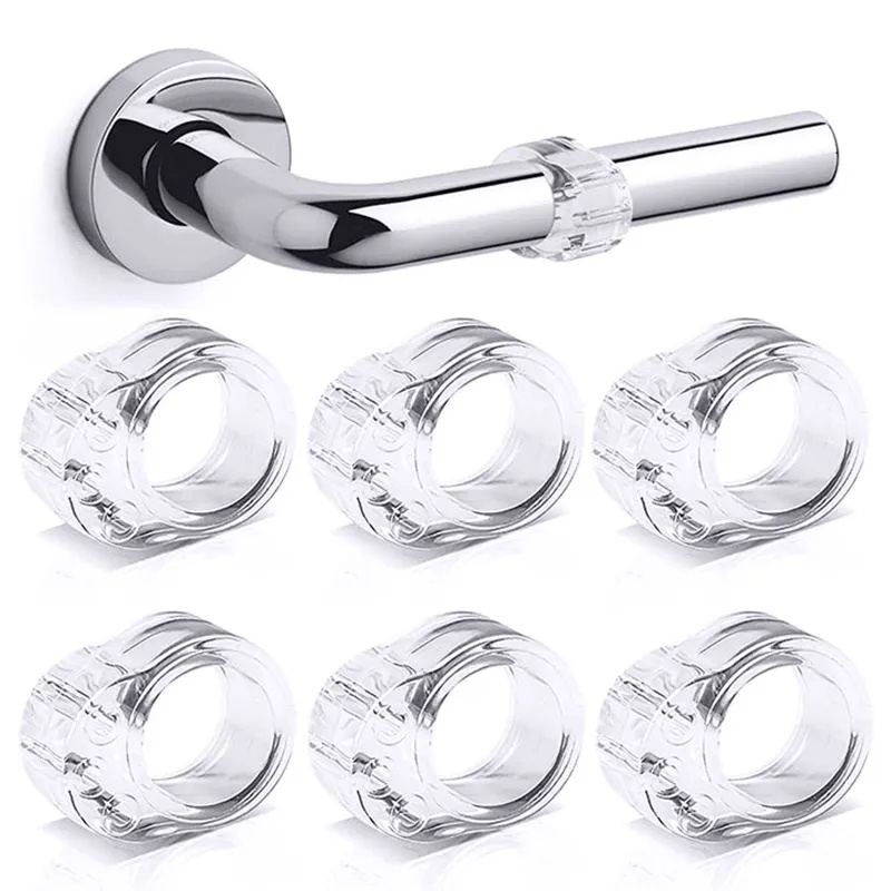 Pengganjal Silikon Transparan Door Stoper/Pelindung Dinding Doorknob Bumper/Pad Pelindung Rumah Tangga Dinding/Penyangga Pegangan Pintu Bebas Pukulan/Pegangan Pintu Anti-Tabrakan Penutup Cincin