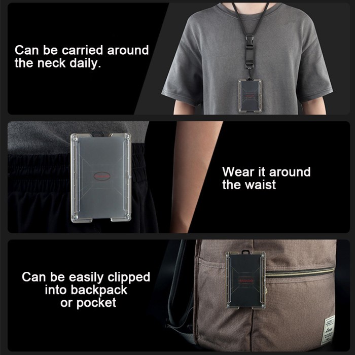 

HJK Govo T4 Reps Tactical ID Card Holder - Premium ABS with Lanyard Slot and Belt Clip - Kalung