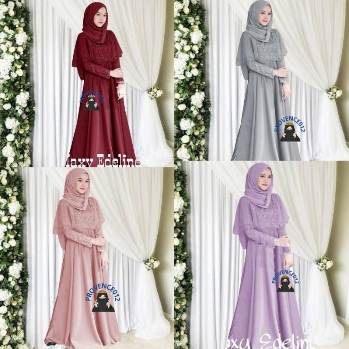 Promo New Style Gamis Kebaya Modern brukat muslim - provence012 adelia size L,XL,XXL - LILAC, L