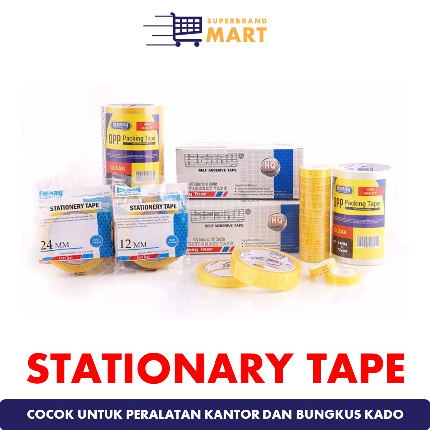 

Stationary Tape Isolasi Lakban Berry Tape Selotip Kecil Stationery Tape Easy Tear 12mm 24mm Isolatip Bening