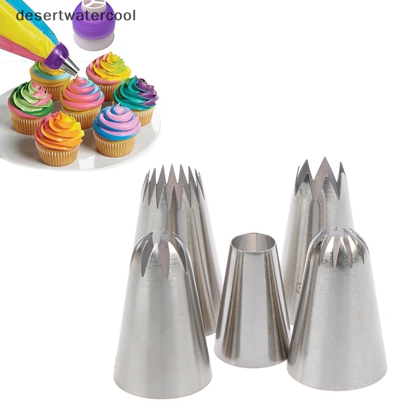 Deid 5pcs/Set Besar Rusia Kue Krim Icing Piping Pastry Nozzle Tips Baking Tools Martijn