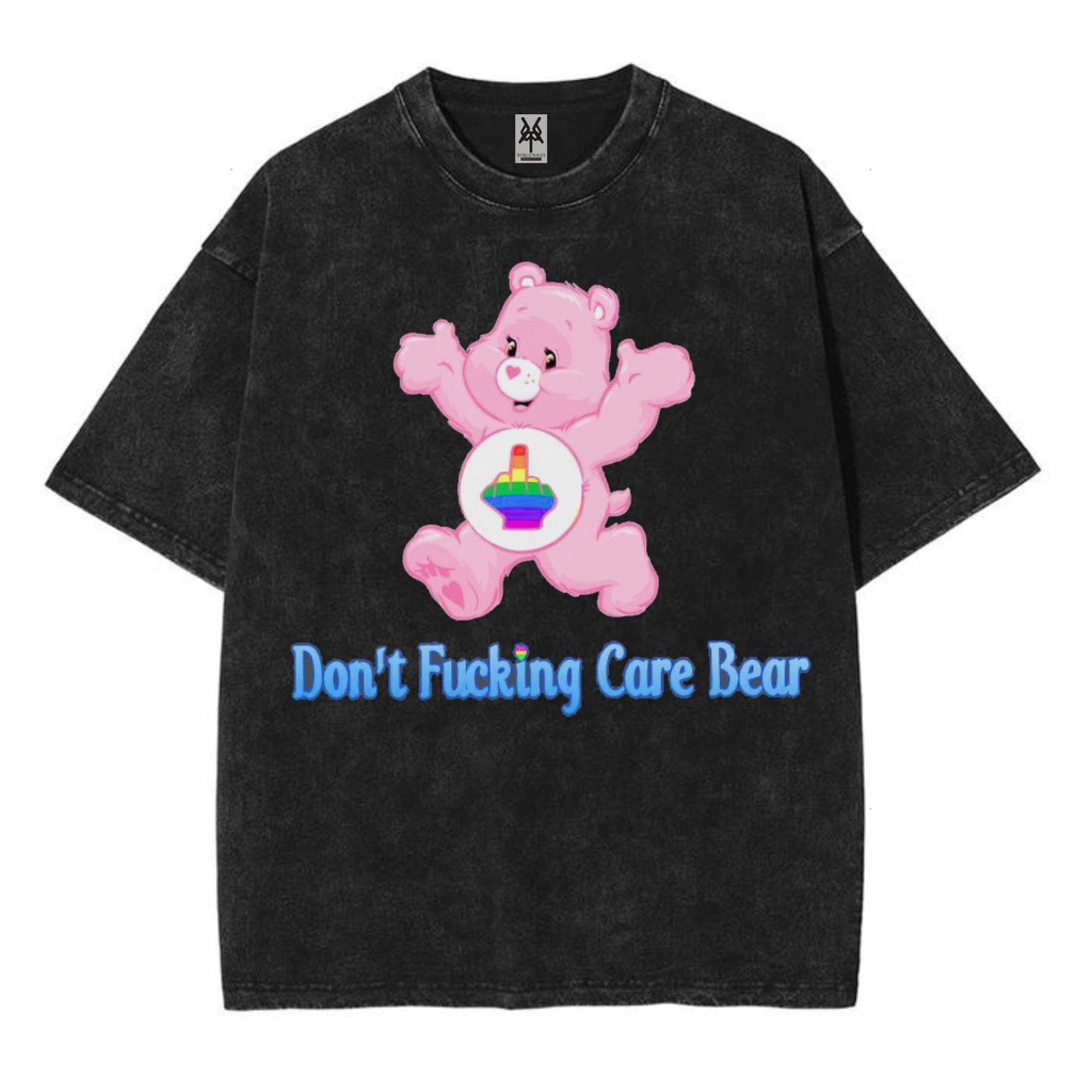 Kaos oversize care bears dont care washed washing vintage tee