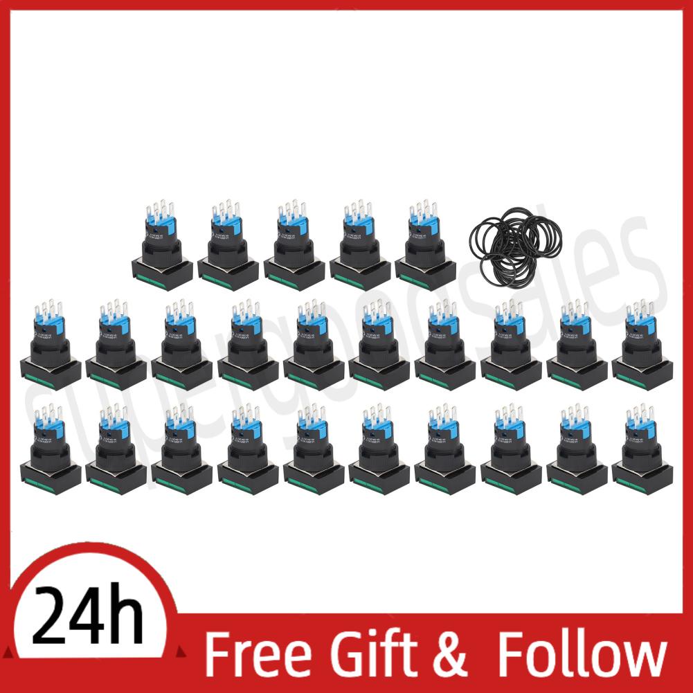 Supergoodsales Pushing Switches  5A Working Current 25pcs Push Button Switch AC 0‑240V for Control