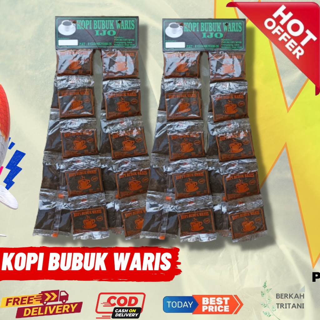 

Bubuk Kopi Ijo Mak Waris Khas TulungAgung Isi 20 Sachet 5 Gram