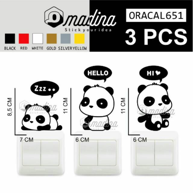 

stiker saklar panda/wallsticker panda/stiker laptop panda
